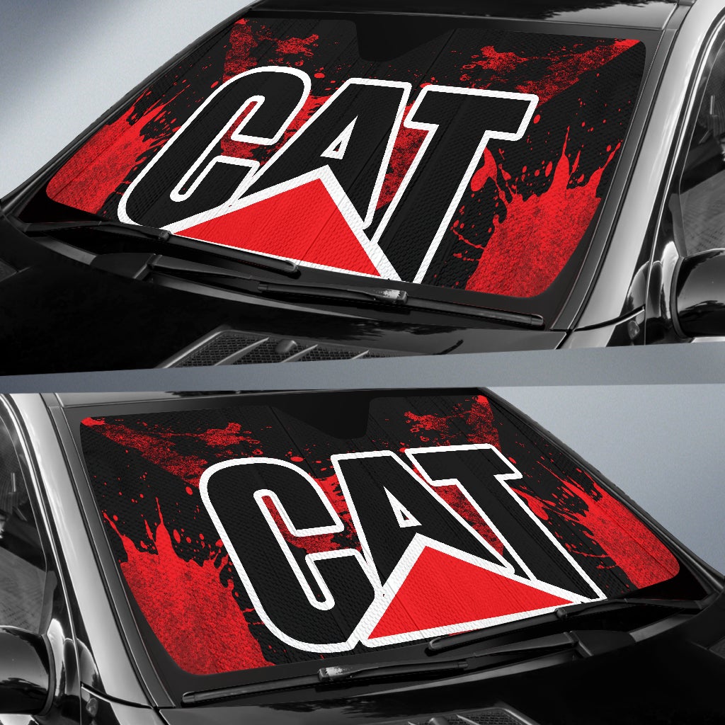 Caterpillar Windshield Sun Shade Red - Famjoys Caterpillar Windshield Sun Shade Red - Famjoys