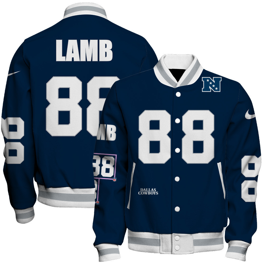 CeeDee Lamb #88 Dallas Cowboys National Football League Unisex Varsity Jacket - Famjoys CeeDee Lamb #88 Dallas Cowboys National Football League Unisex Varsity Jacket - Famjoys