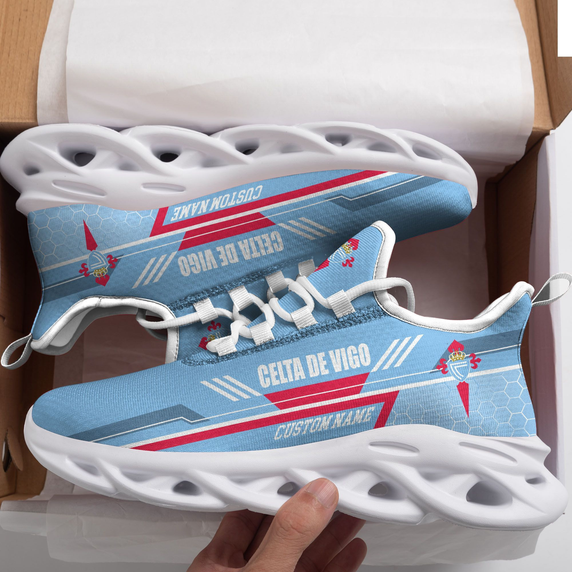 Celta de Vigo Custom Personalized Max Soul Sneakers Shoes - Famjoys Celta de Vigo Custom Personalized Max Soul Sneakers Shoes - Famjoys