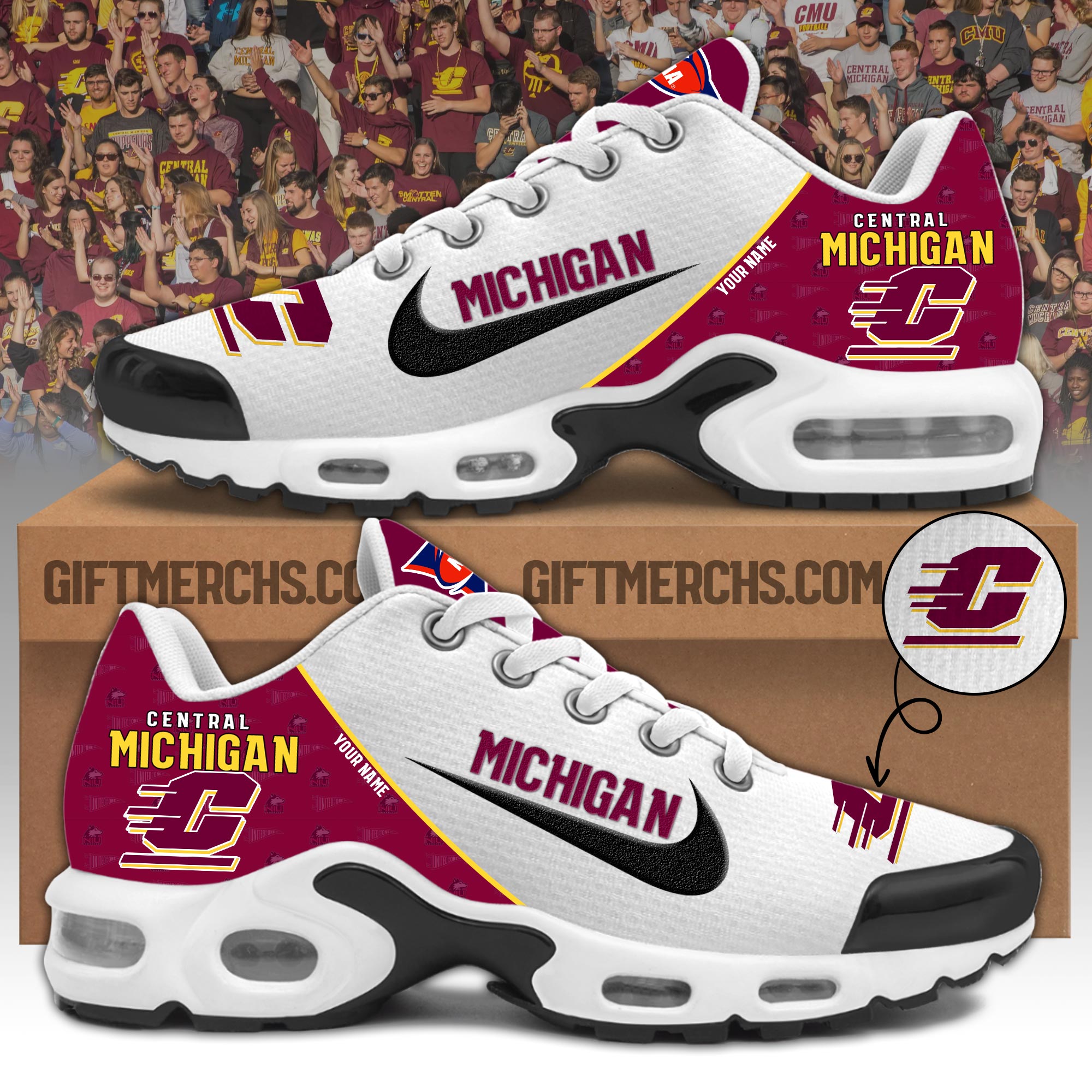 Central Michigan Personalized Shoes - Famjoys Central Michigan Personalized Shoes - Famjoys