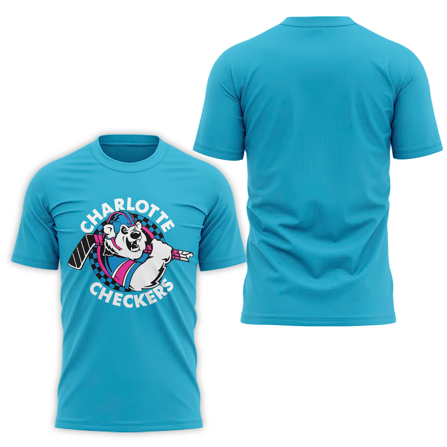 Charlotte Checkers Neon Night TShirt - Famjoys Charlotte Checkers Neon Night TShirt - Famjoys