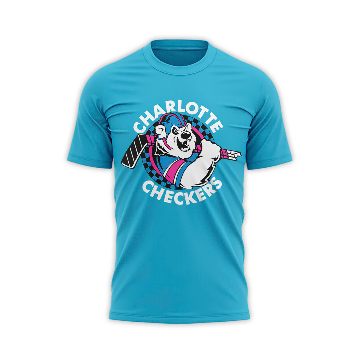 Charlotte Checkers Neon Night TShirt - Famjoys Charlotte Checkers Neon Night TShirt - Famjoys