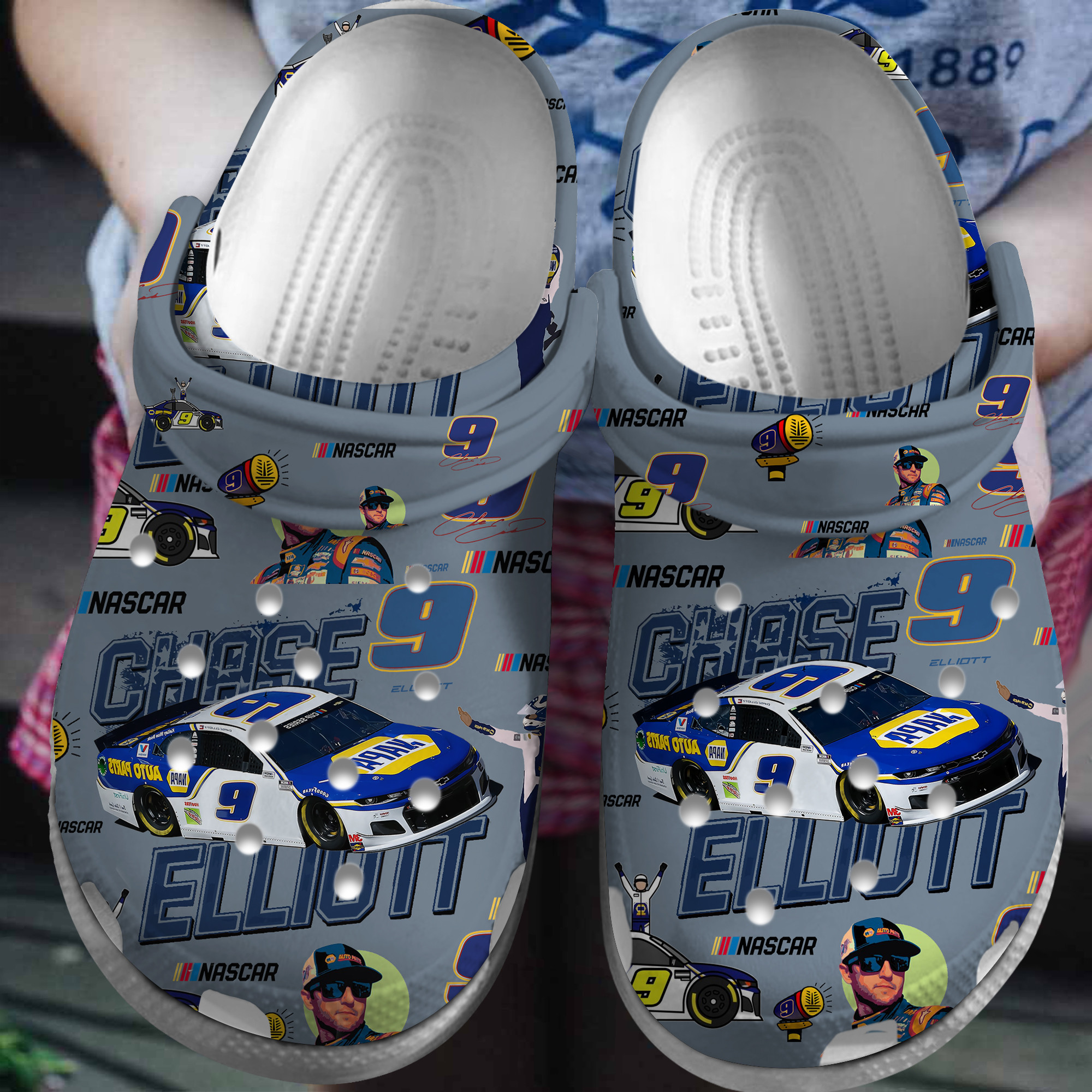 Chase Elliott NASCAR Sport Crocs Crocband Clogs Shoes Comfortable For Men Women