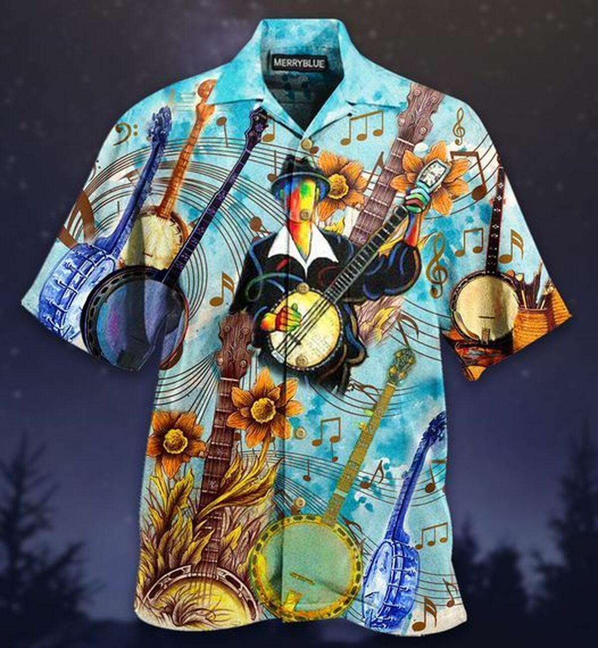 Cheerful Melodies From Banjo Unisex Hawaiian Shirt - Famjoys Cheerful Melodies From Banjo Unisex Hawaiian Shirt - Famjoys