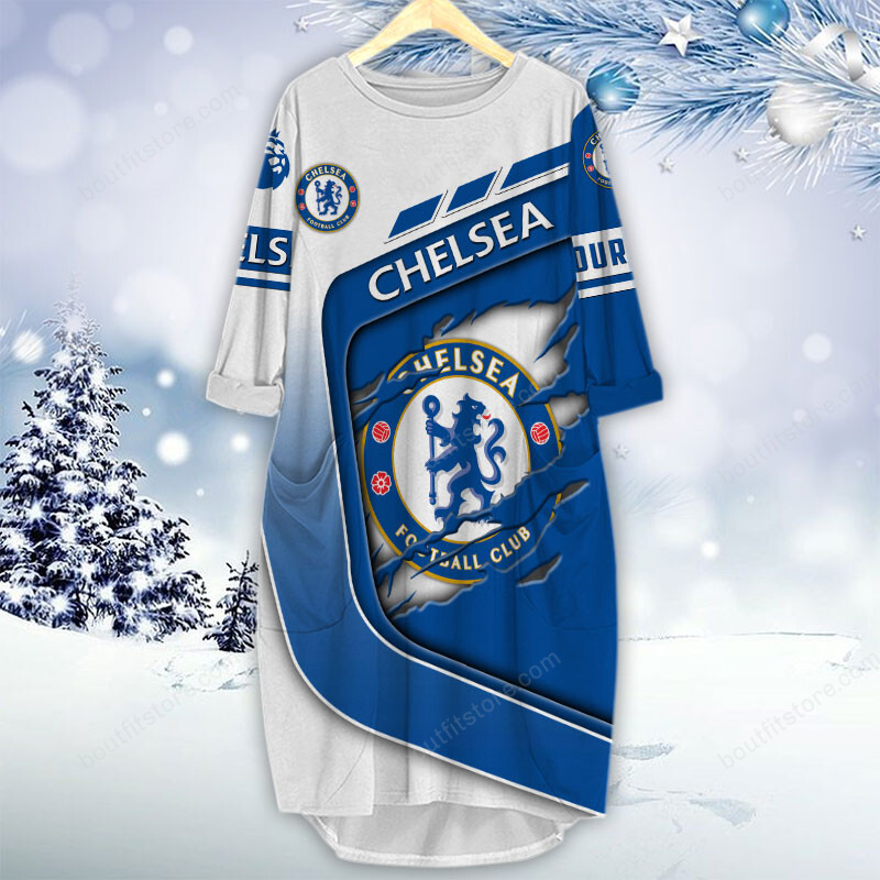 Chelsea FC All Over Print Caftan - Famjoys Chelsea FC All Over Print Caftan - Famjoys