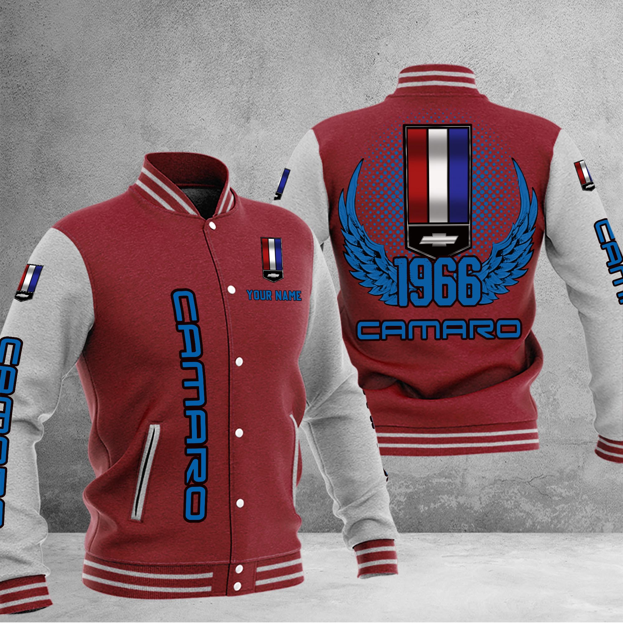 Chevrolet Camaro DMHJ1029 Baseball Jacket Multicolor - Famjoys Chevrolet Camaro DMHJ1029 Baseball Jacket Multicolor - Famjoys