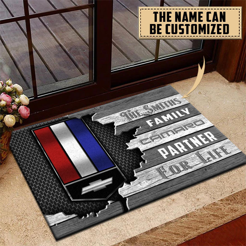 Chevrolet Camaro Doormat Custom Name, Multicolor - Famjoys Chevrolet Camaro Doormat Custom Name, Multicolor - Famjoys