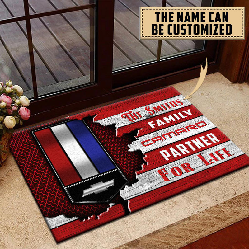 Chevrolet Camaro Doormat Custom Name, Multicolor - Famjoys Chevrolet Camaro Doormat Custom Name, Multicolor - Famjoys