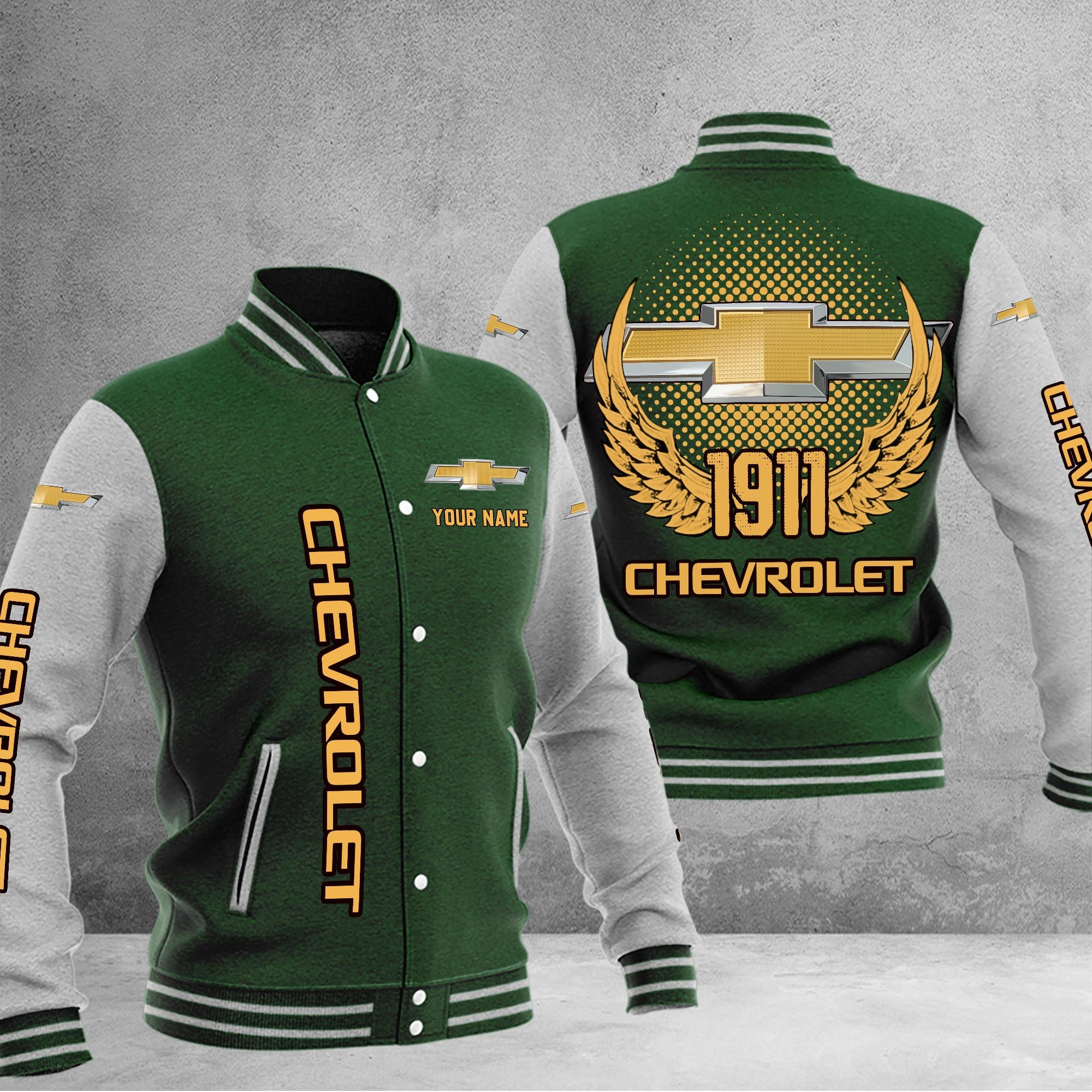 Chevrolet DMHJ1028 Baseball Jacket Multicolor - Famjoys Chevrolet DMHJ1028 Baseball Jacket Multicolor - Famjoys