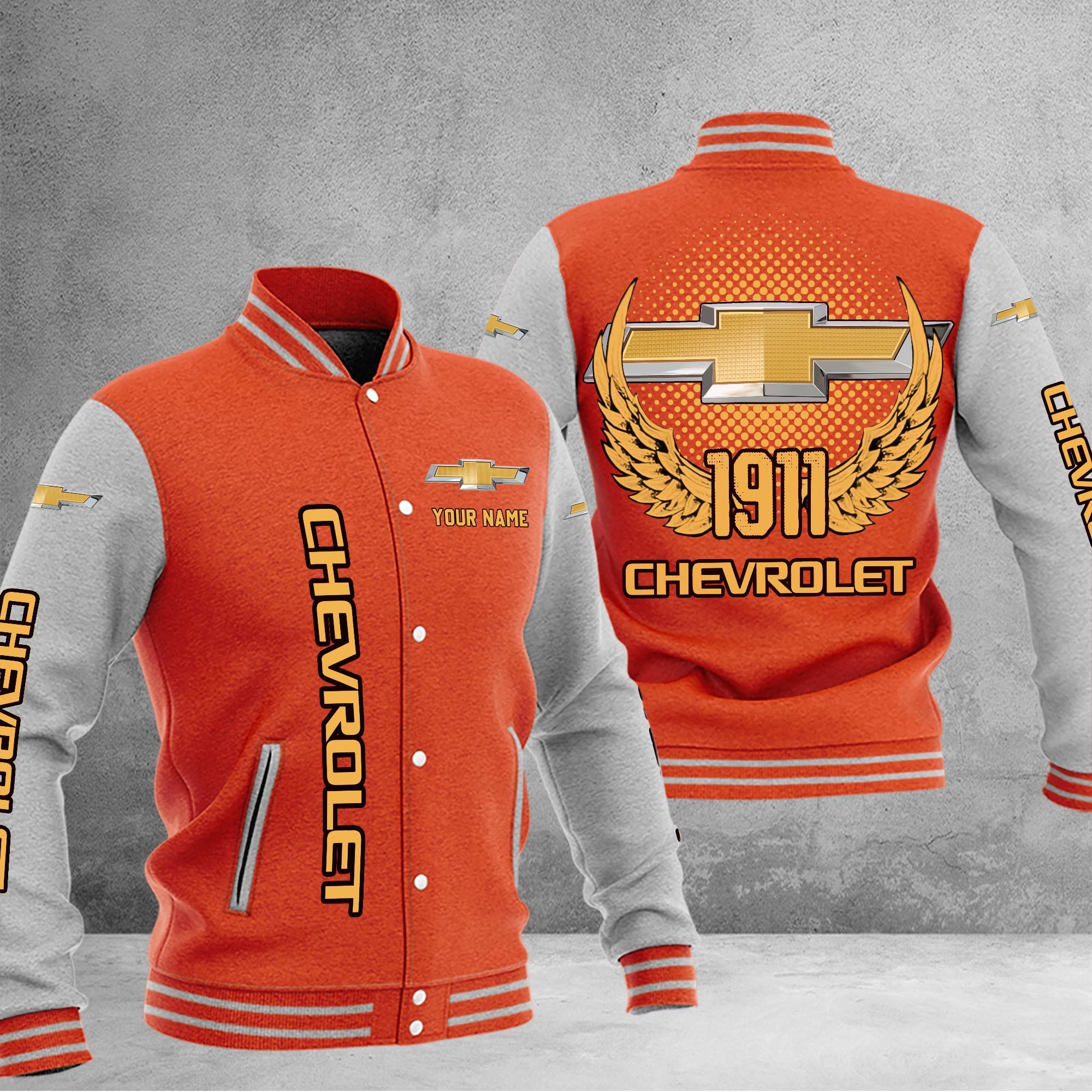 Chevrolet DMHJ1028 Baseball Jacket Multicolor - Famjoys Chevrolet DMHJ1028 Baseball Jacket Multicolor - Famjoys