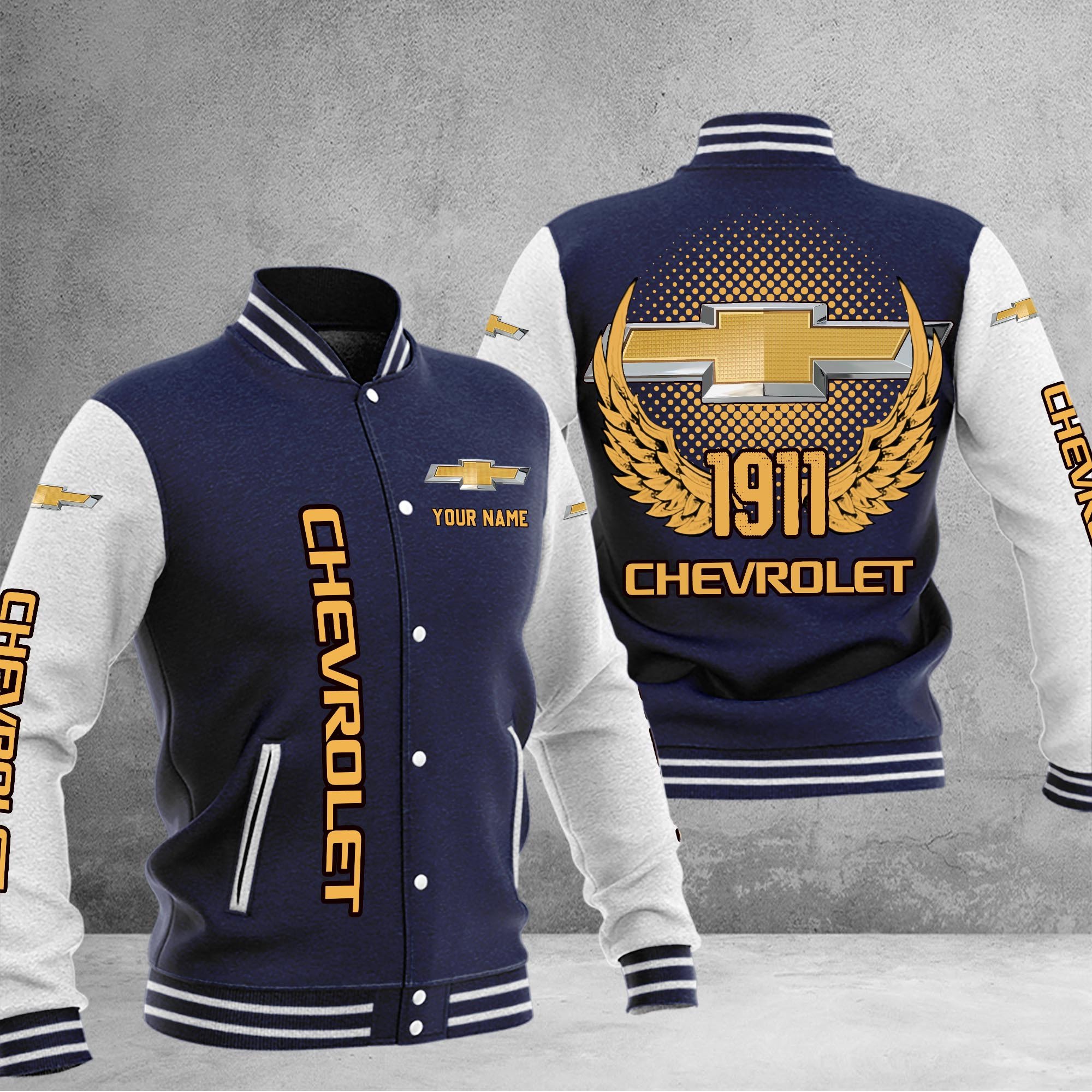 Chevrolet DMHJ1028 Baseball Jacket Multicolor - Famjoys Chevrolet DMHJ1028 Baseball Jacket Multicolor - Famjoys