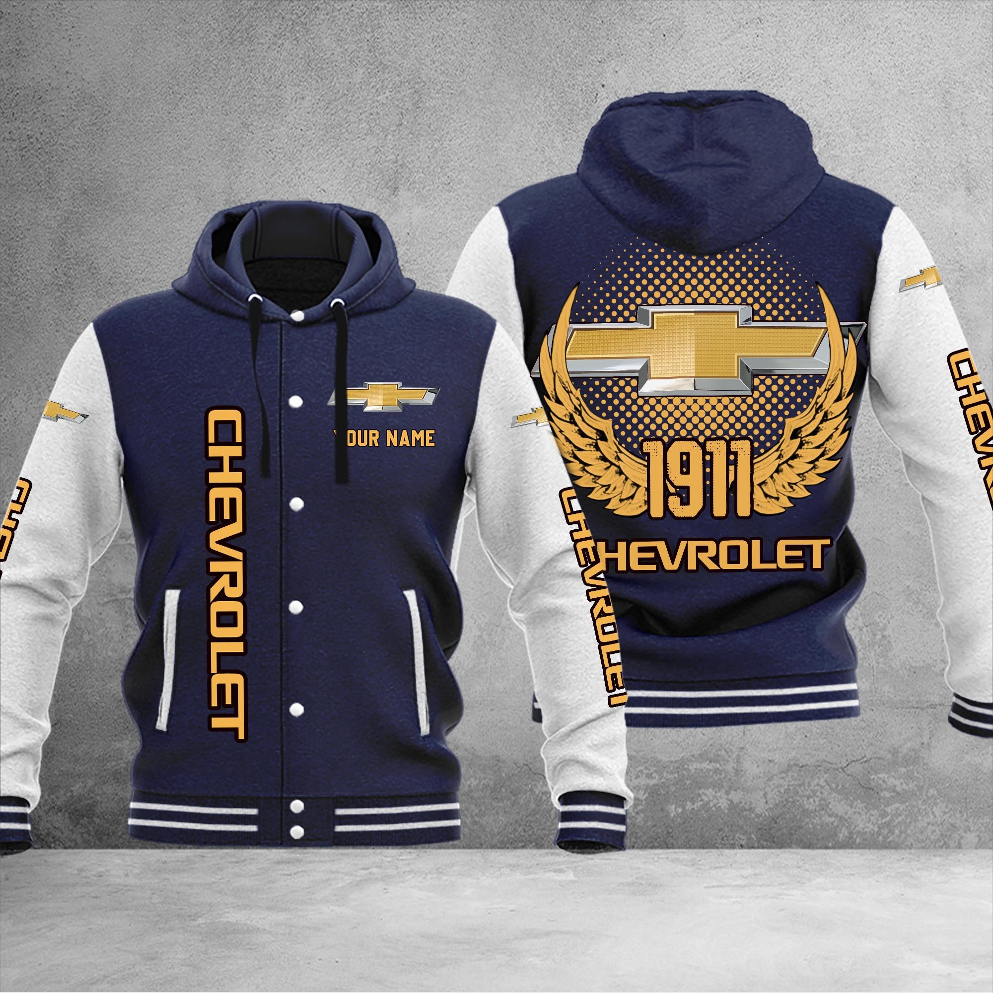 Chevrolet DMHJ1028 Baseball Jacket Multicolor - Famjoys Chevrolet DMHJ1028 Baseball Jacket Multicolor - Famjoys