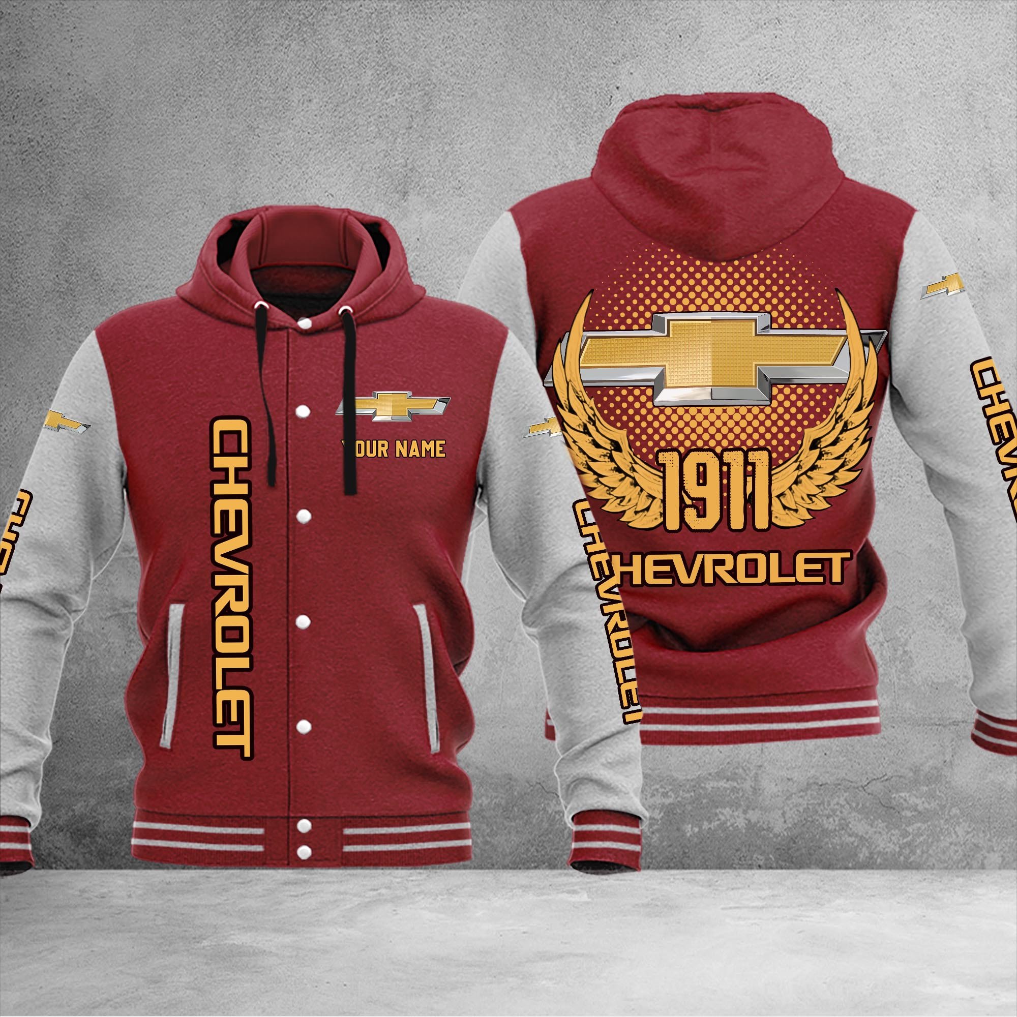 Chevrolet DMHJ1028 Baseball Jacket Multicolor - Famjoys Chevrolet DMHJ1028 Baseball Jacket Multicolor - Famjoys