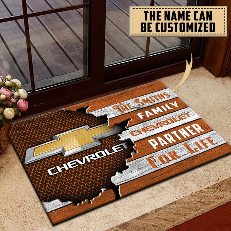 Chevrolet Doormat Custom Name, Multicolor - Famjoys Chevrolet Doormat Custom Name, Multicolor - Famjoys