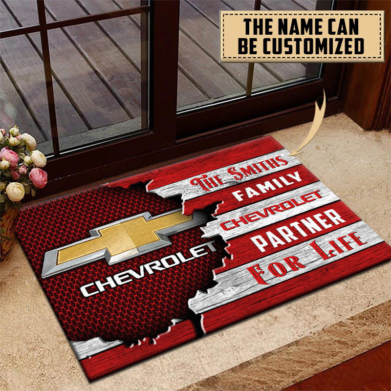 Chevrolet Doormat Custom Name, Multicolor - Famjoys Chevrolet Doormat Custom Name, Multicolor - Famjoys