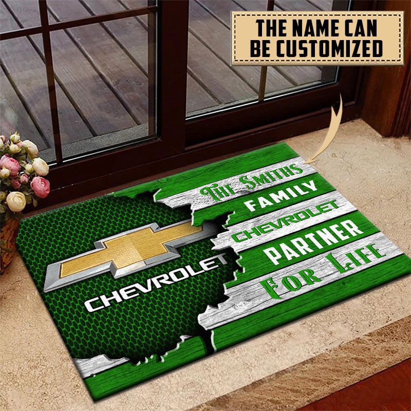 Chevrolet Doormat Custom Name, Multicolor - Famjoys Chevrolet Doormat Custom Name, Multicolor - Famjoys