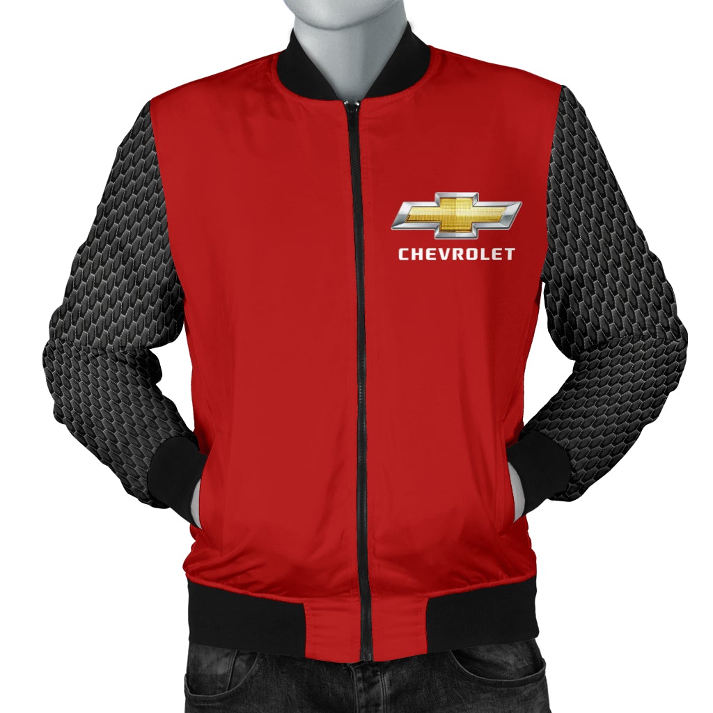 Chevy Men's Bomber Jacket Red - Famjoys Chevy Men's Bomber Jacket Red - Famjoys