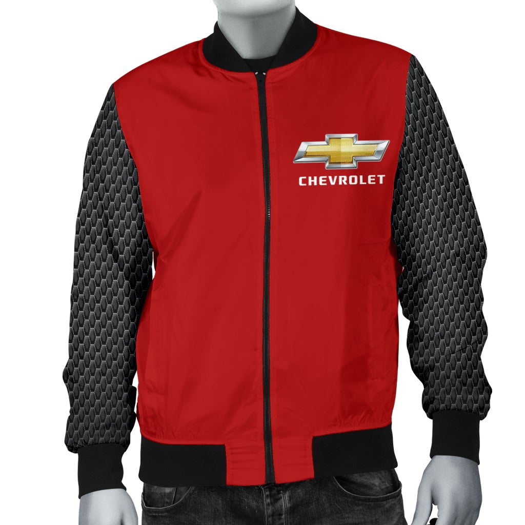 Chevy Men's Bomber Jacket Red - Famjoys Chevy Men's Bomber Jacket Red - Famjoys