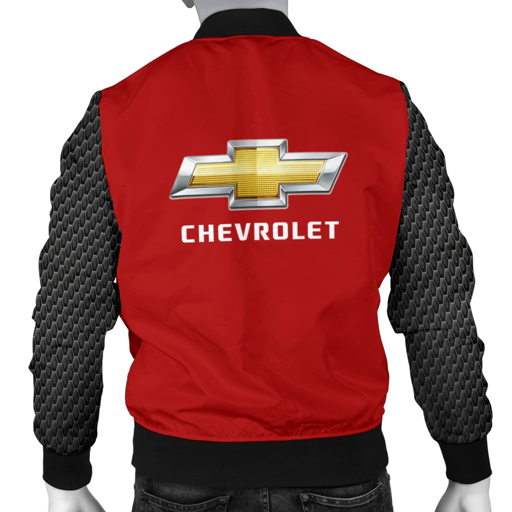 Chevy Men's Bomber Jacket Red - Famjoys Chevy Men's Bomber Jacket Red - Famjoys
