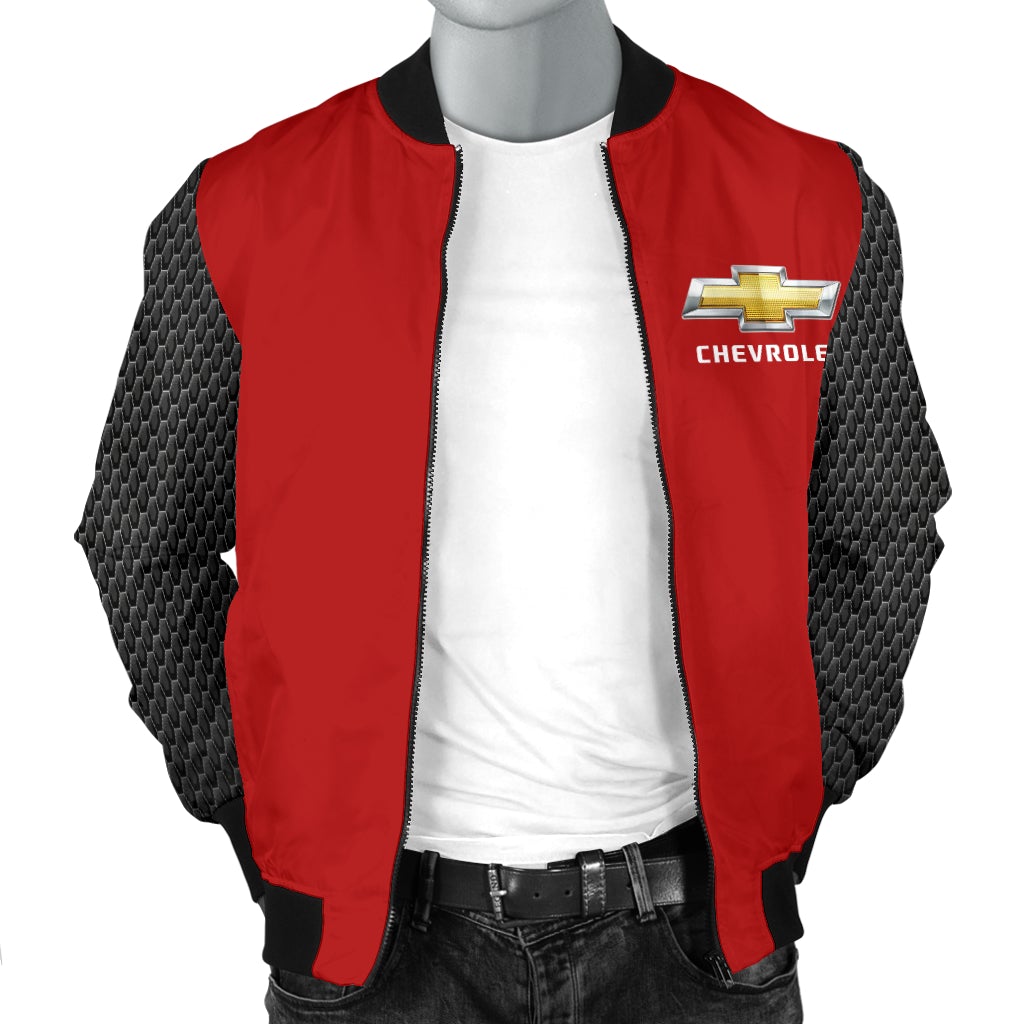 Chevy Men's Bomber Jacket Red - Famjoys Chevy Men's Bomber Jacket Red - Famjoys