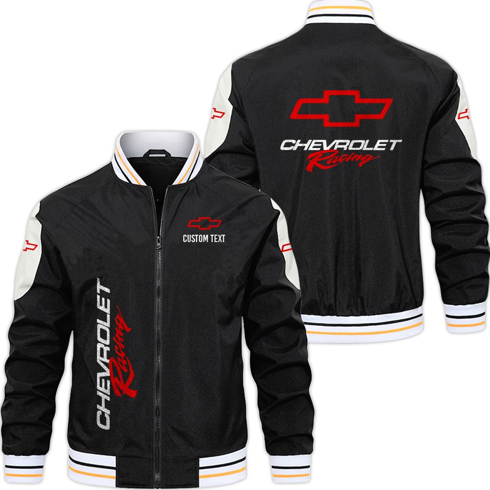 Chevy Racing Varsity Jacket, Zipper Jackets Customize Name - Famjoys Chevy Racing Varsity Jacket, Zipper Jackets Customize Name - Famjoys