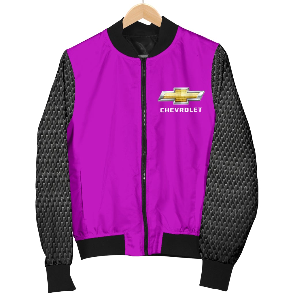 Chevy Women's Bomber Jacket Pink - Famjoys Chevy Women's Bomber Jacket Pink - Famjoys