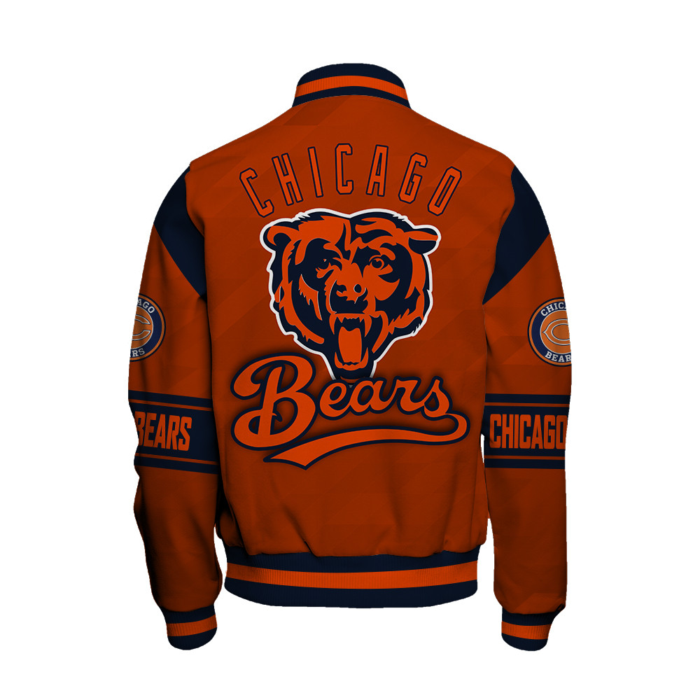 Chicago Bears American Football League Pattern Varsity Jacket SH1 V2 - Famjoys Chicago Bears American Football League Pattern Varsity Jacket SH1 V2 - Famjoys