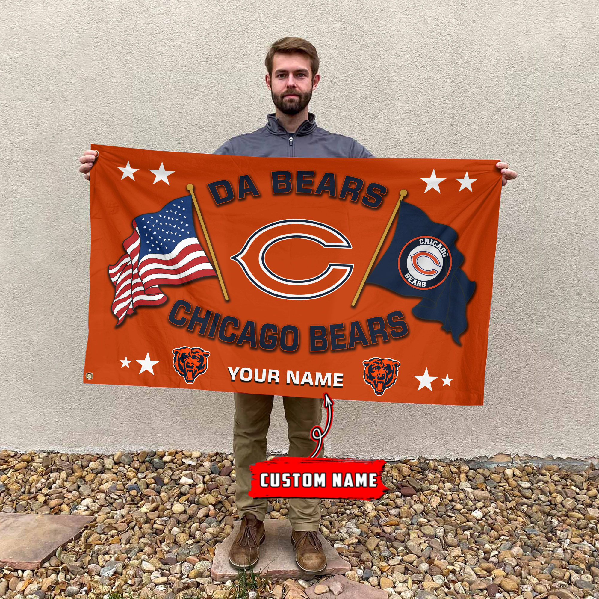 Chicago Bears Football House Flag - Famjoys Chicago Bears Football House Flag - Famjoys