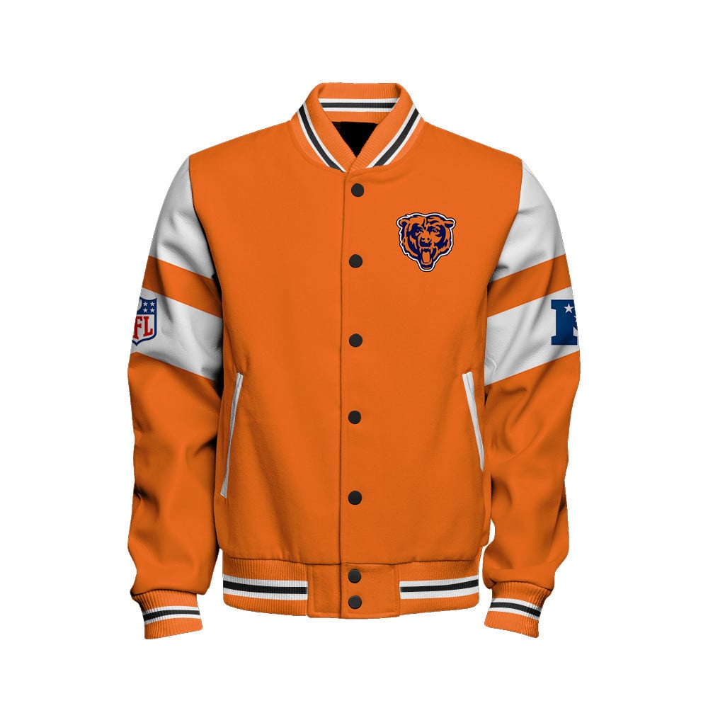Chicago Bears National Football Conference Unisex Varsity Jacket V11 - Famjoys Chicago Bears National Football Conference Unisex Varsity Jacket V11 - Famjoys