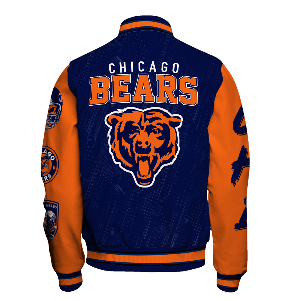 Chicago Bears National Football League Conquer Every Field Unisex Varsity Jacket - Famjoys Chicago Bears National Football League Conquer Every Field Unisex Varsity Jacket - Famjoys