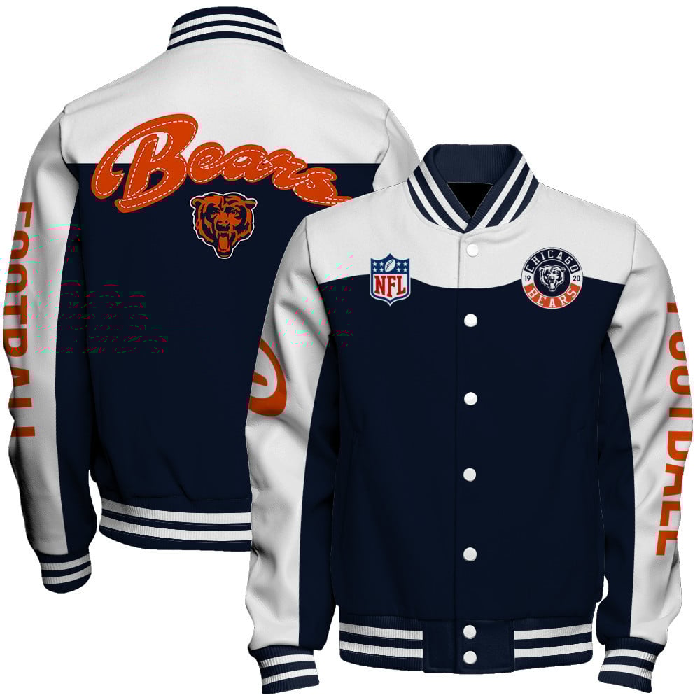 Chicago Bears National Football League Face Any Weather Unisex Varsity Jacket - Famjoys Chicago Bears National Football League Face Any Weather Unisex Varsity Jacket - Famjoys
