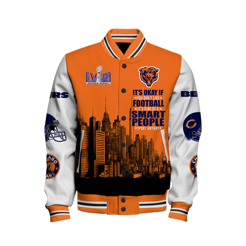 Chicago Bears National Football League Varsity Jacket STM V5 - Famjoys Chicago Bears National Football League Varsity Jacket STM V5 - Famjoys