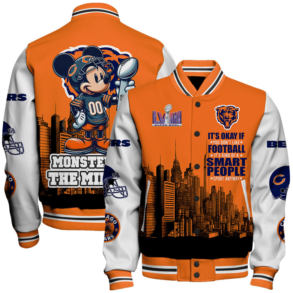 Chicago Bears National Football League Varsity Jacket STM V5 - Famjoys Chicago Bears National Football League Varsity Jacket STM V5 - Famjoys