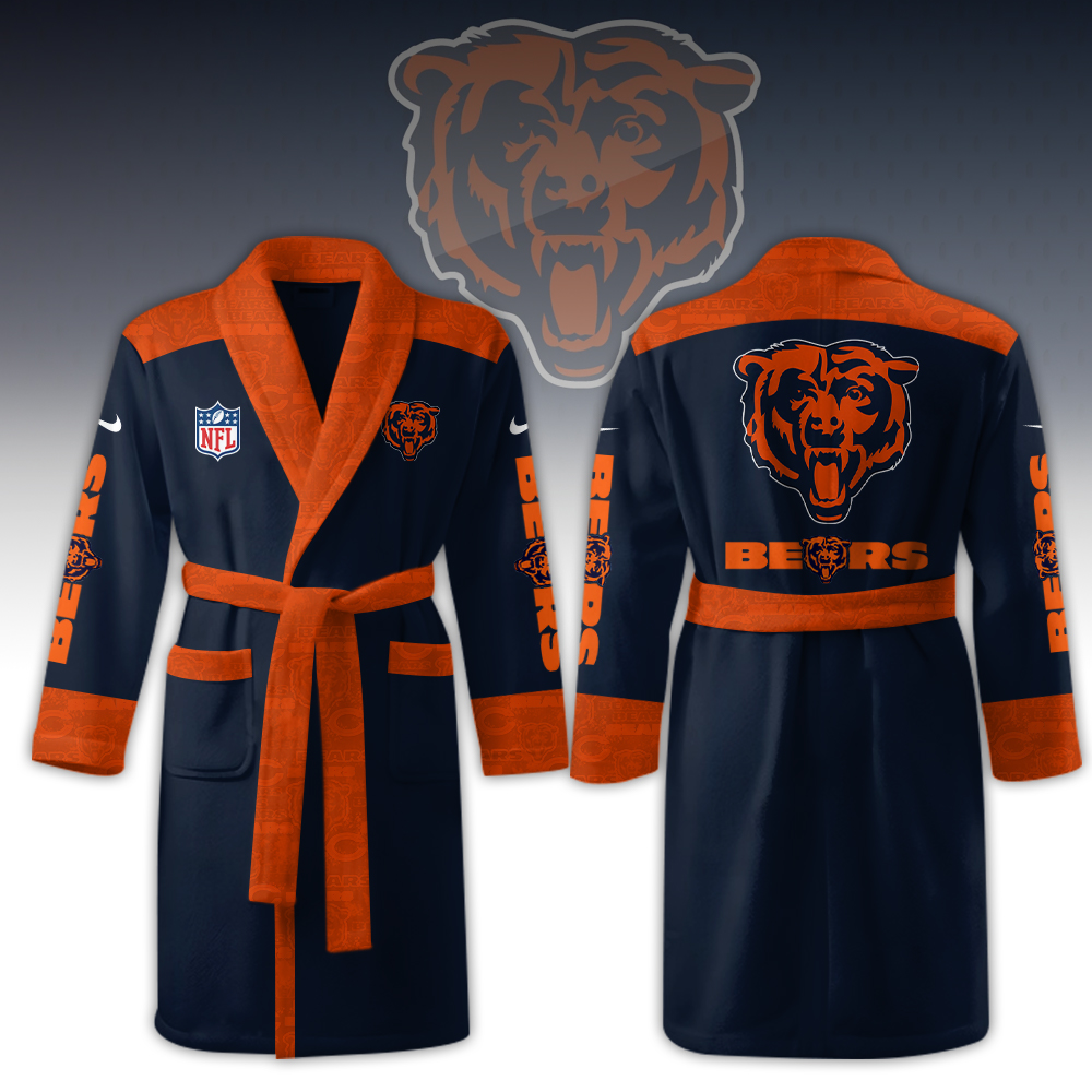 Chicago Bears Pajama Kimono Luxurious Comfort Meets Sporty Style - Famjoys Chicago Bears Pajama Kimono Luxurious Comfort Meets Sporty Style - Famjoys