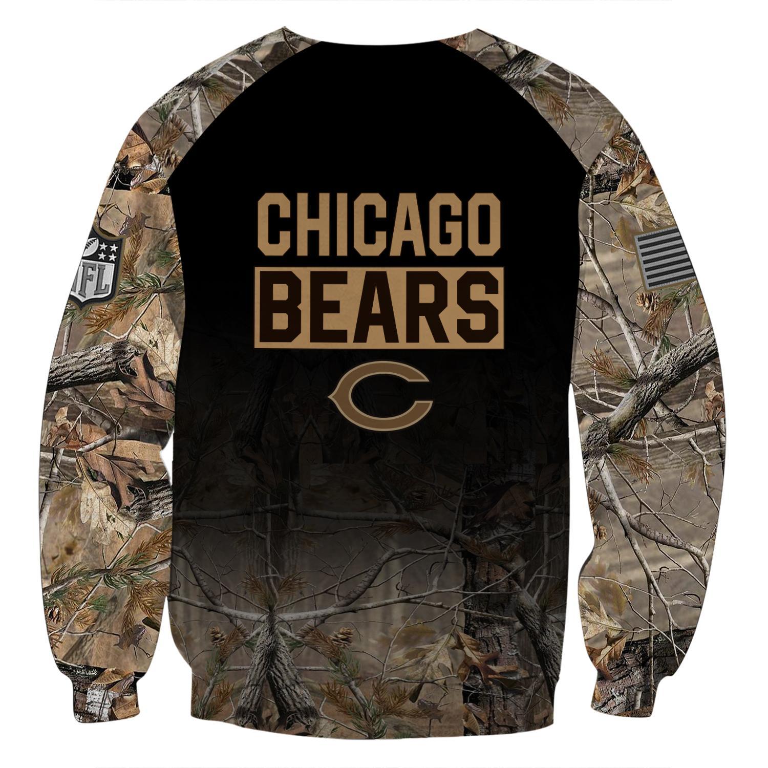 Chicago Bears Personalized Hunting Camo Hoodie,T-Shirt, Sweatshirt, Zipper - Famjoys Chicago Bears Personalized Hunting Camo Hoodie,T-Shirt, Sweatshirt, Zipper - Famjoys