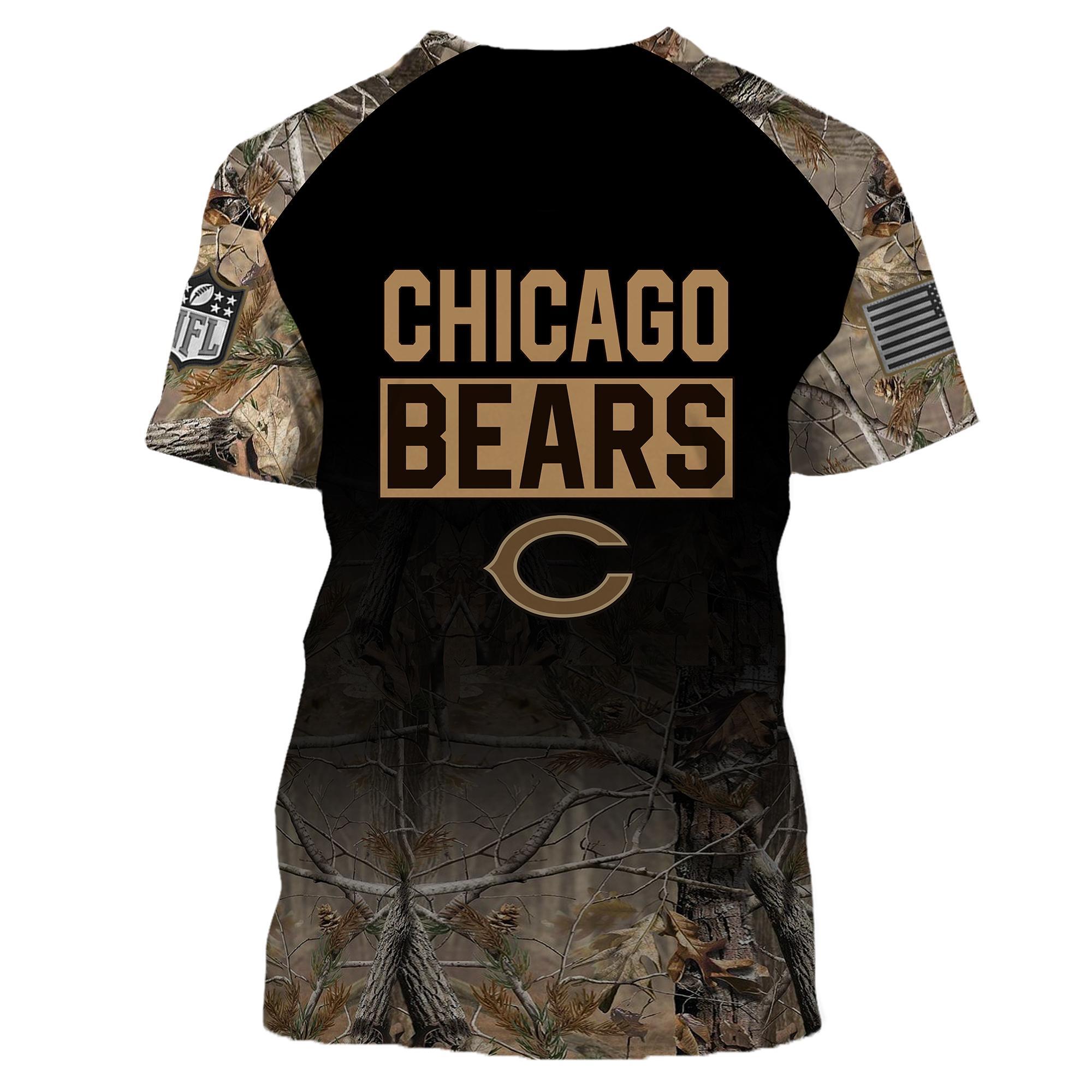 Chicago Bears Personalized Hunting Camo Hoodie,T-Shirt, Sweatshirt, Zipper - Famjoys Chicago Bears Personalized Hunting Camo Hoodie,T-Shirt, Sweatshirt, Zipper - Famjoys