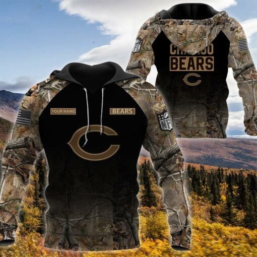 Chicago Bears Personalized Hunting Camo Hoodie,T-Shirt, Sweatshirt, Zipper - Famjoys Chicago Bears Personalized Hunting Camo Hoodie,T-Shirt, Sweatshirt, Zipper - Famjoys