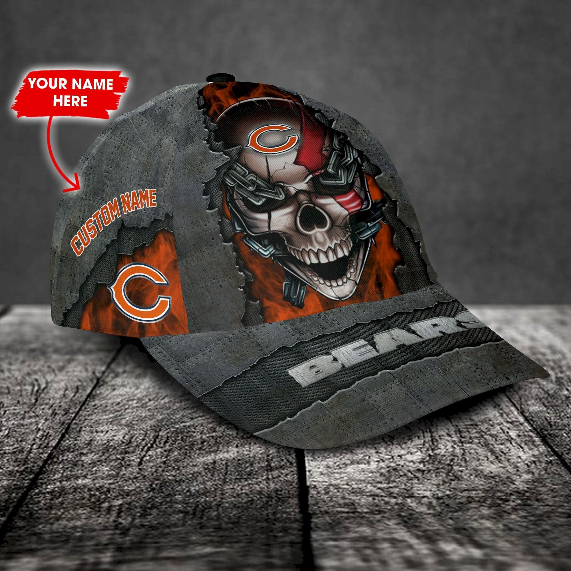 Chicago Bears-Personalized Skull Cap V3 - Famjoys Chicago Bears-Personalized Skull Cap V3 - Famjoys