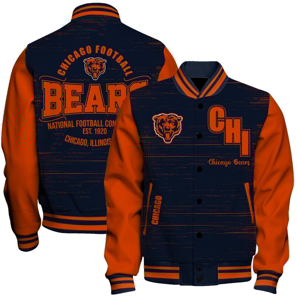Chicago Bears - Proud Of The Shirt Unisex Varsity Jacket - Famjoys Chicago Bears - Proud Of The Shirt Unisex Varsity Jacket - Famjoys