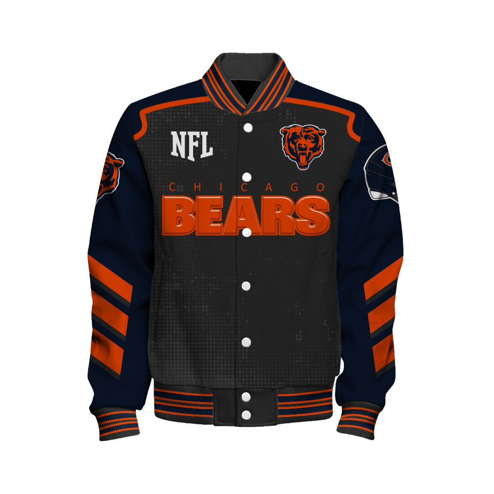 Chicago Bears - Relentless Determination Unisex Varsity Jacket - Famjoys Chicago Bears - Relentless Determination Unisex Varsity Jacket - Famjoys