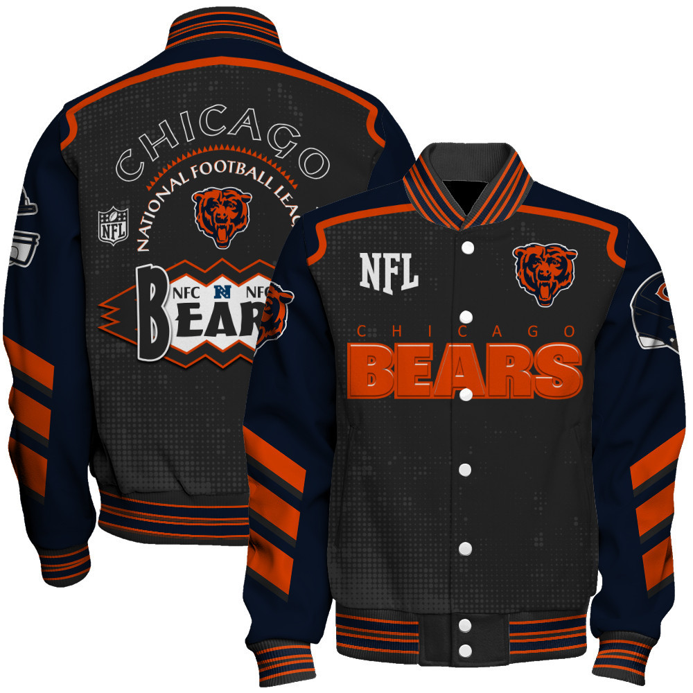 Chicago Bears - Relentless Determination Unisex Varsity Jacket - Famjoys Chicago Bears - Relentless Determination Unisex Varsity Jacket - Famjoys