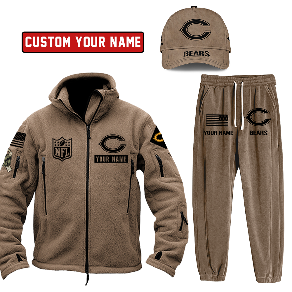 Chicago Bears Salute To Service Personalized H267 Fleece Tactical Jacket Set Combo SP06122306ID02DS01 - Famjoys Chicago Bears Salute To Service Personalized H267 Fleece Tactical Jacket Set Combo SP06122306ID02DS01 - Famjoys