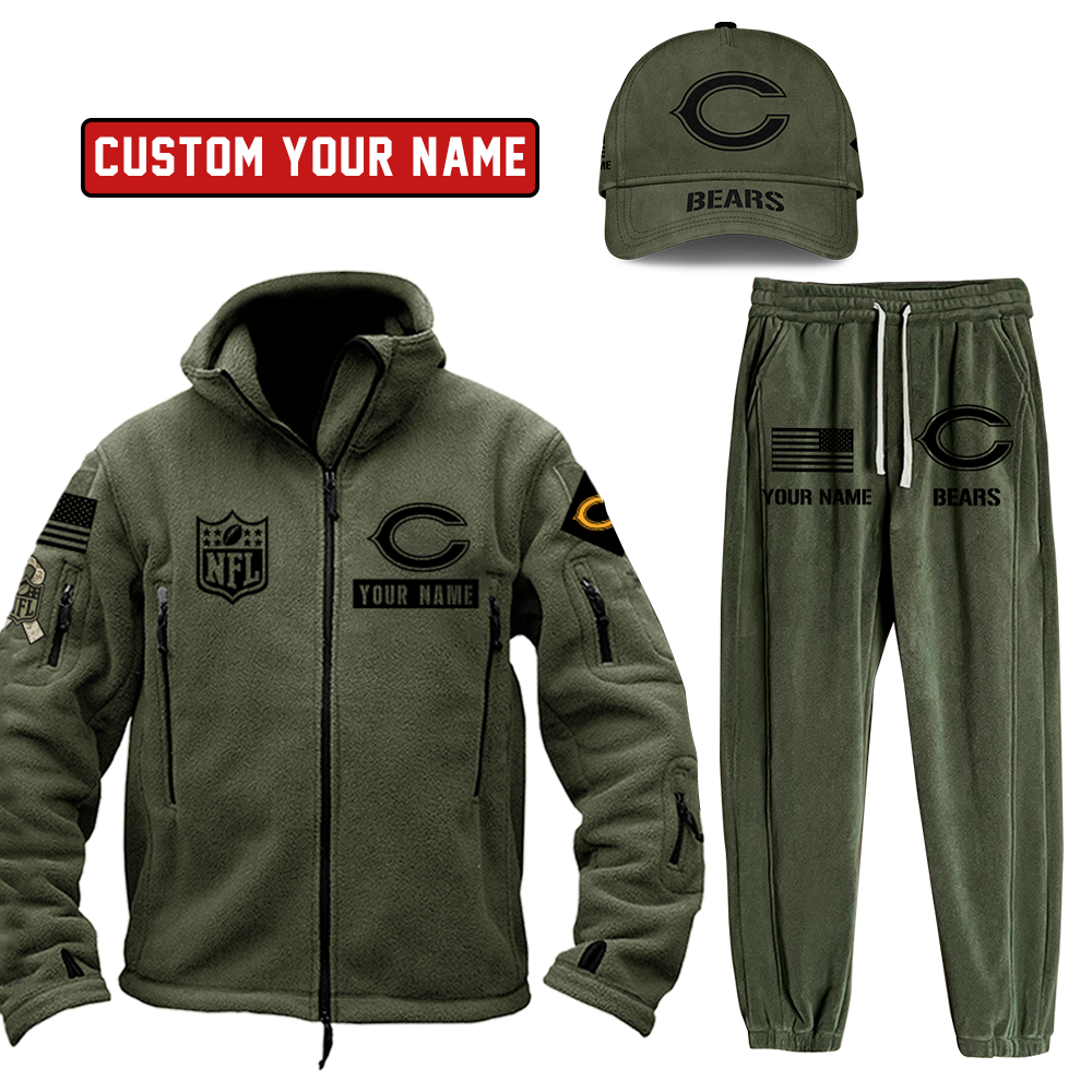 Chicago Bears Salute To Service Personalized H267 Fleece Tactical Jacket Set Combo SP06122306ID02DS01 - Famjoys Chicago Bears Salute To Service Personalized H267 Fleece Tactical Jacket Set Combo SP06122306ID02DS01 - Famjoys