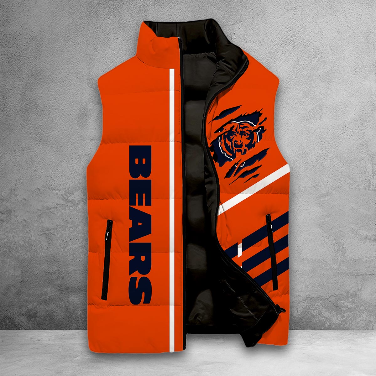 Chicago Bears Sleeveless Down Puffer Jacket - Famjoys Chicago Bears Sleeveless Down Puffer Jacket - Famjoys