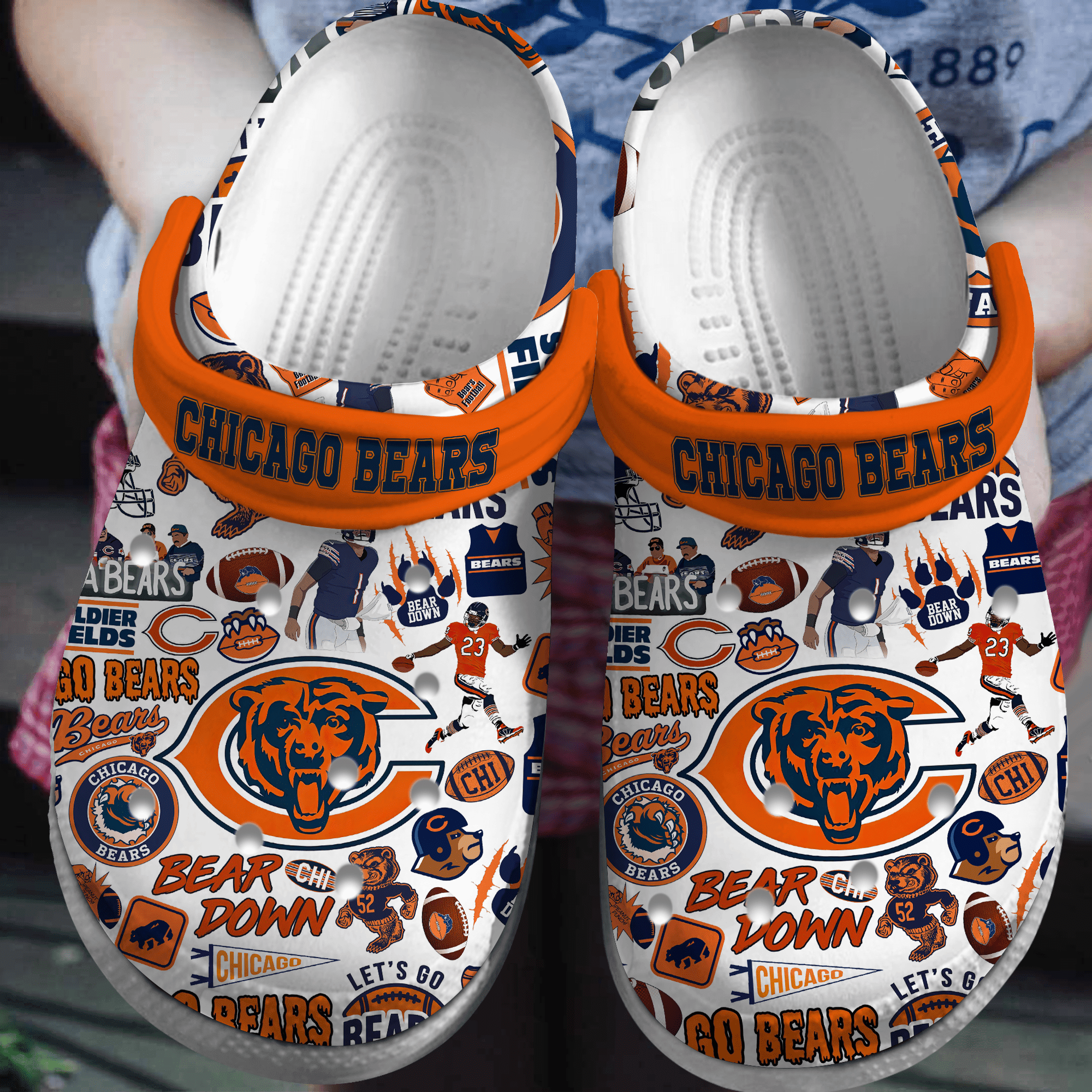 Chicago Bears Sport Crocs Crocband Clogs Shoes Comfortable For Men Women