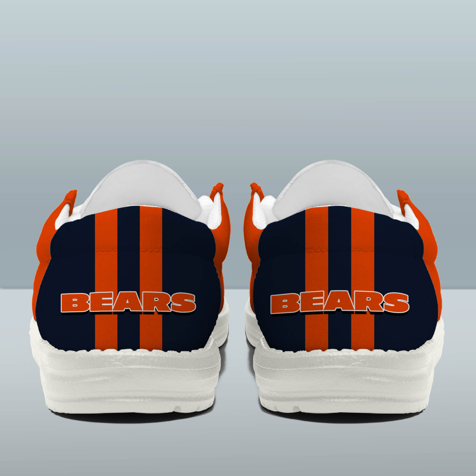 Chicago Bears Team White Canvas Loafer Shoes Personalized Your Name - Famjoys Chicago Bears Team White Canvas Loafer Shoes Personalized Your Name - Famjoys