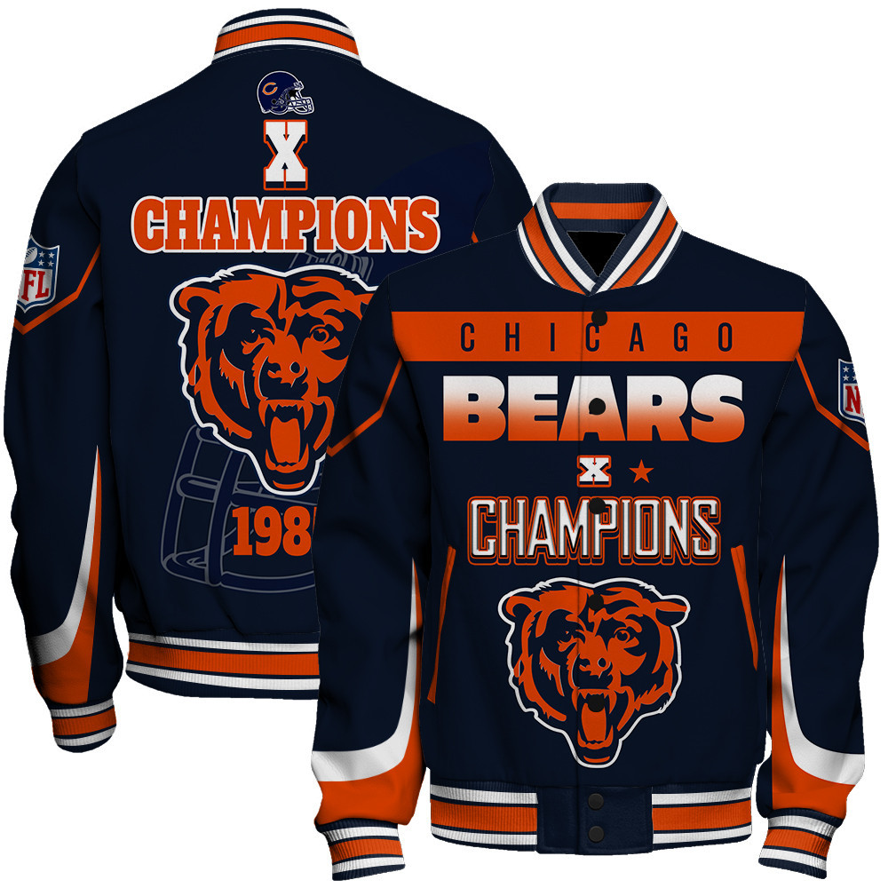 Chicago Bears X Super Bowl Champions Varsity Jacket - Famjoys Chicago Bears X Super Bowl Champions Varsity Jacket - Famjoys