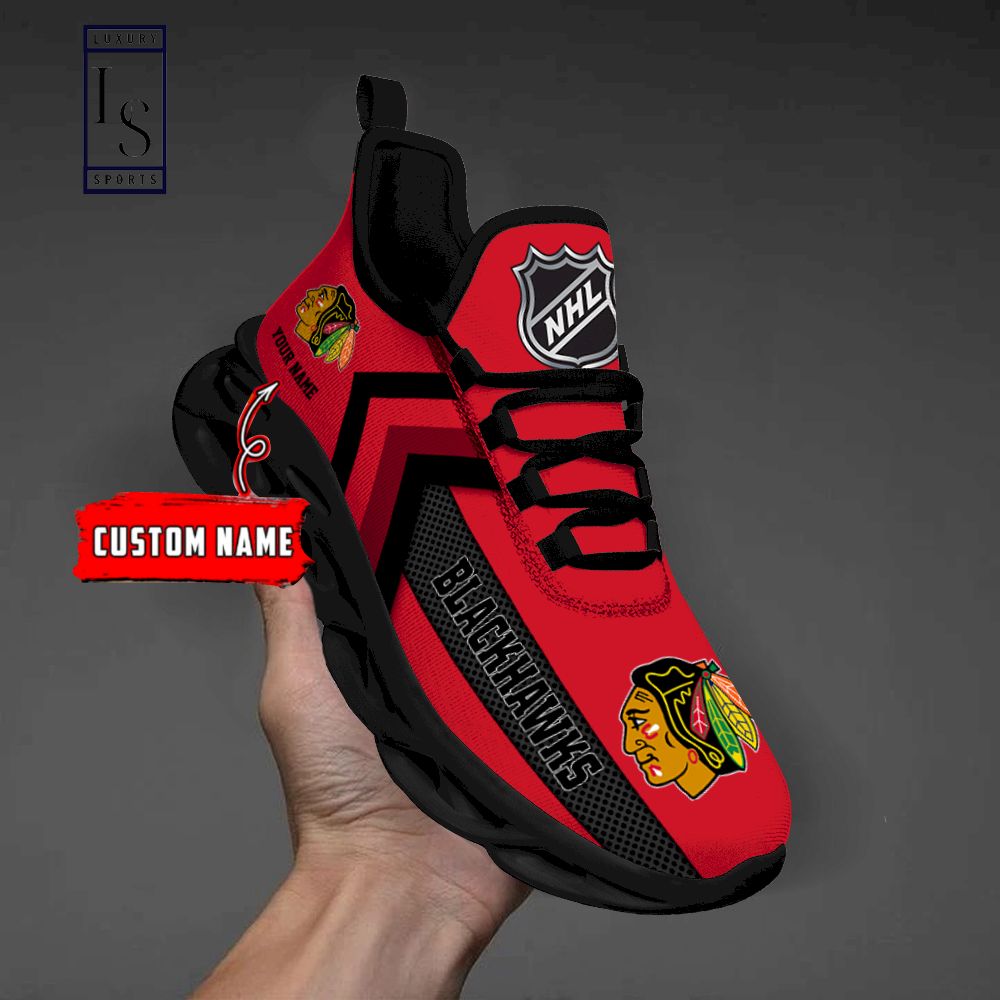 Chicago Blackhawks NHL Personalized Max Soul Shoes - Famjoys Chicago Blackhawks NHL Personalized Max Soul Shoes - Famjoys