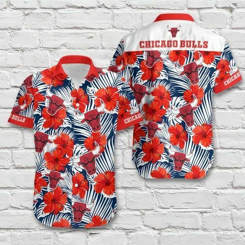 Chicago Bulls Flower Pattern Hawaiian Shirt - Famjoys Chicago Bulls Flower Pattern Hawaiian Shirt - Famjoys