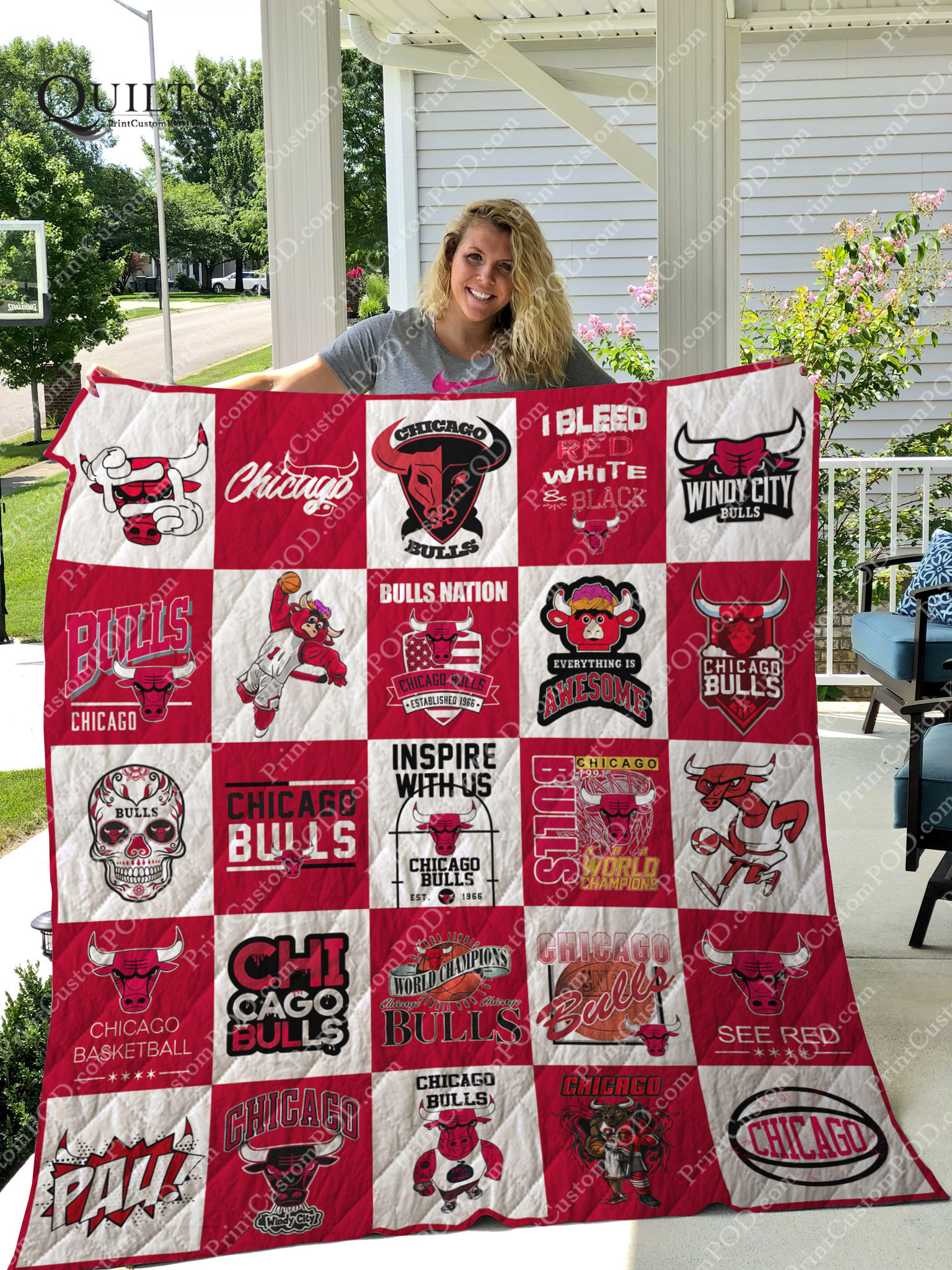 Chicago Bulls Quilt Blanket Ver 25 - Famjoys Chicago Bulls Quilt Blanket Ver 25 - Famjoys